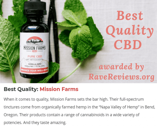 You are currently viewing RaveReviews.org votes Mission Farms as Best Quality CBD